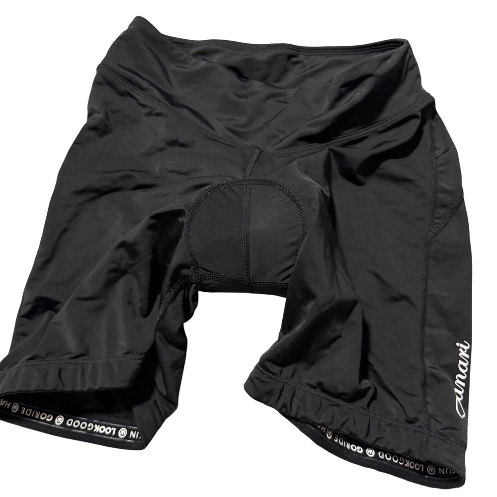 Canari Womens Black Padded Cycling Shorts Size Small Blue Chamois Bike Shorts